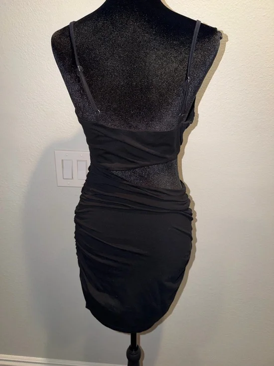 Superdown Revolve Black Cutout Ruched Mini Dress - Picture 6 of 7